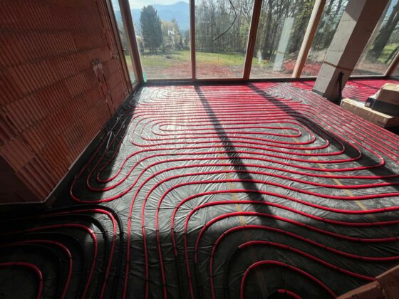 Realizace podlahového vytápění RD Čeladná